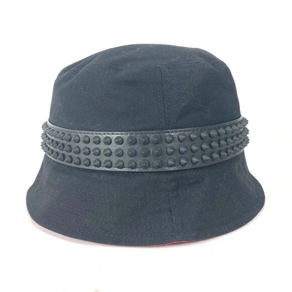 Christian Louboutin 3235326 Studs BOBINO bucket hat bob hat cotton Black Unused - Picture 2 of 15